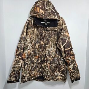 Gander Mountain Guide Series Waterproof TecH20 Camo Hunting Hooded Jacket L Tall